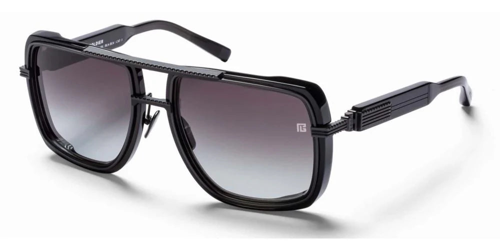 Balmain Eyewear Pilot Sunglasses | Soldier Black – ABC Glasses display picture 1