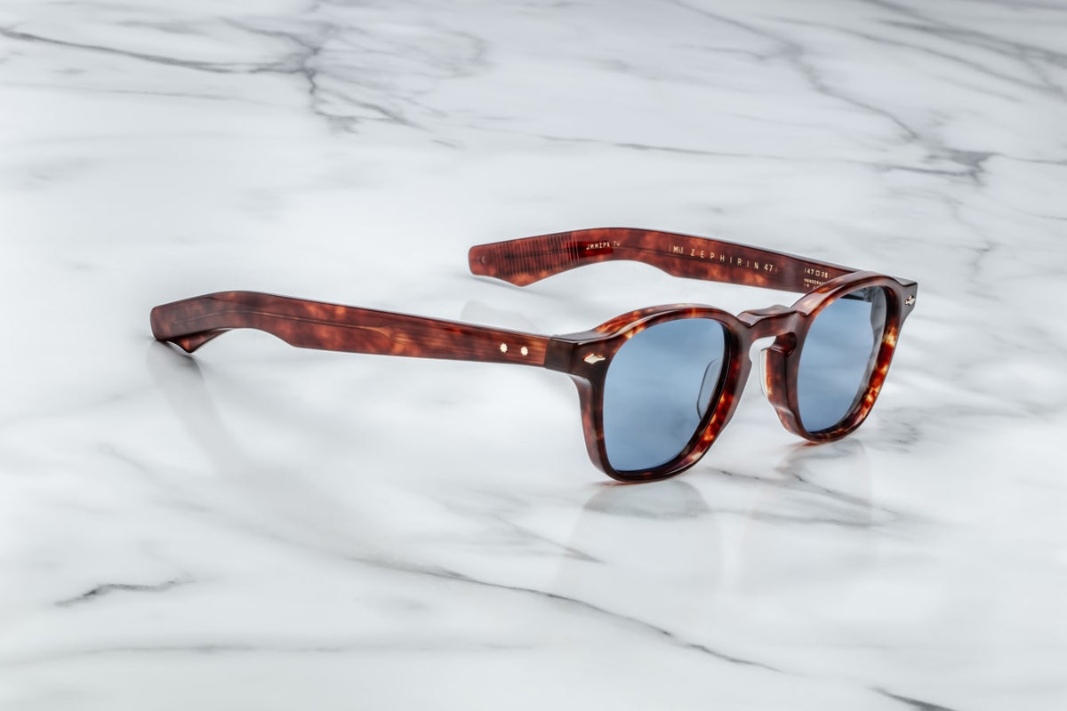 Jacques Marie Mage Zephirin 47 Breccia Sunglasses Brown Blue Lens