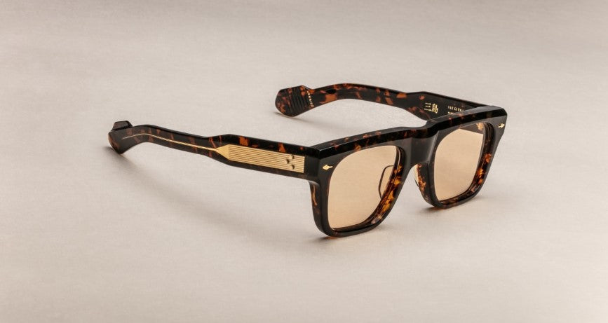 JMM Mishima Agar Tortoise Yellow Rectangular Sunglasses Japan