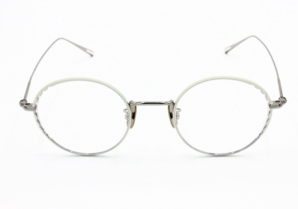 YUICHI TOYAMA / Elmo/メガネ/--/メタル/WHT/CLR/U-102// Yuichi Toyama - Elmo U-102 Eyeglasses - Grey Silver – ABC Glasses