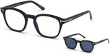 Tom Ford FT5532 Round Eyeglasses with clip on | ABCGlasses.com