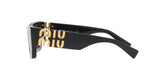 Miu Miu MU 09WS 1AB5S0 sunglasses, black frame with dark grey lenses, side view