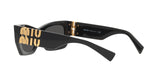 Miu Miu MU 09WS 1AB5S0 sunglasses, black frame with dark grey lenses, angled rear view