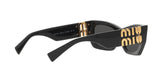 Miu Miu MU 09WS 1AB5S0 sunglasses, black frame with dark grey lenses, angled rear view