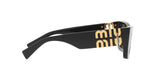 Miu Miu MU 09WS 1AB5S0 sunglasses, black frame with dark grey lenses, side view