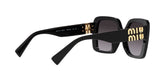 Miu Miu MU 10YS 1AB5D1 sunglasses, black frame with grey gradient lenses, angled rear view