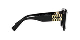 Miu Miu MU 10YS 1AB5D1 sunglasses, black frame with grey gradient lenses, side view