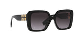 Miu Miu MU 10YS 1AB5D1 sunglasses, black frame with grey gradient lenses, angled front view