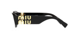 Miu Miu MU 11WS 1AB5S0 sunglasses, black frame with dark grey lenses, side view