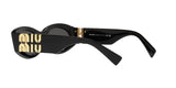 Miu Miu MU 11WS 1AB5S0 sunglasses, black frame with dark grey lenses, angled rear view