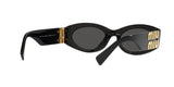 Miu Miu MU 11WS 1AB5S0 sunglasses, black frame with dark grey lenses, rear angled view