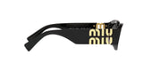 Miu Miu MU 11WS 1AB5S0 sunglasses, black frame with dark grey lenses, side view