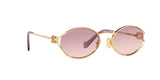 Miu Miu MU 52YS 5AK06S sunglasses, gold frame with brown gradient violet lenses, angled front view