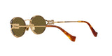 Miu Miu MU 52YS 7OE01T sunglasses, brass gold frame with dark brown lenses, angled rear view