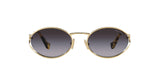 Miu Miu MU 52YS ZVN5D1 sunglasses, pale gold frame with grey gradient lenses, front view