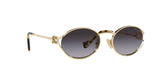 Miu Miu MU 52YS ZVN5D1 sunglasses, pale gold frame with grey gradient lenses, angled front view