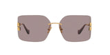 Miu Miu MU 54YS 5AK06I sunglasses, gold frame with light purple brown lenses, front view