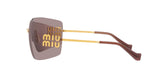 Miu Miu MU 54YS 5AK06I sunglasses, gold frame with light purple brown lenses, side view