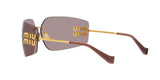 Miu Miu MU 54YS 5AK06I sunglasses, gold frame with light purple brown lenses, angled rear view
