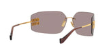 Miu Miu MU 54YS 5AK06I sunglasses, gold frame with light purple brown lenses, rear angled view