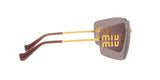Miu Miu MU 54YS 5AK06I sunglasses, gold frame with light purple brown lenses, side view
