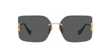 Miu Miu MU 54YS 5AK5S0 sunglasses, gold frame with dark grey lenses, front view