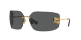Miu Miu MU 54YS 5AK5S0 sunglasses, gold frame with dark grey lenses, angled front view