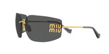 Miu Miu MU 54YS 5AK5S0 sunglasses, gold frame with dark grey lenses, angled side view