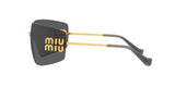 Miu Miu MU 54YS 5AK5S0 sunglasses, gold frame with dark grey lenses, side view