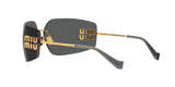 Miu Miu MU 54YS 5AK5S0 sunglasses, gold frame with dark grey lenses, angled rear view