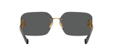 Miu Miu MU 54YS 5AK5S0 sunglasses, gold frame with dark grey lenses, rear view