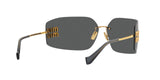 Miu Miu MU 54YS 5AK5S0 sunglasses, gold frame with dark grey lenses, rear angled view