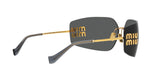 Miu Miu MU 54YS 5AK5S0 sunglasses, gold frame with dark grey lenses, angled rear view