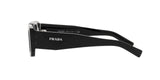 Prada PR 06YS 09Q5S0 sunglasses, black/white frame with dark grey lenses, side view