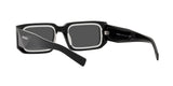 Prada PR 06YS 09Q5S0 sunglasses, black/white frame with dark grey lenses, rear angled view