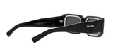 Prada PR 06YS 09Q5S0 sunglasses, black/white frame with dark grey lenses, angled rear view