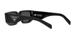 Prada PR 09ZS 1AB5S0 sunglasses, black frame with dark grey lenses, angled rear view