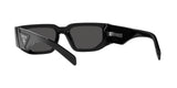 Prada PR 09ZS 1AB5S0 sunglasses, black frame with dark grey lenses, rear angled view