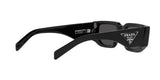 Prada PR 09ZS 1AB5S0 sunglasses, black frame with dark grey lenses, angled rear view