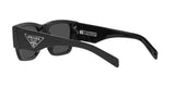 Prada PR 10ZS 1AB5S0 sunglasses, black frame with dark grey lenses, angled rear view