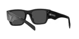 Prada PR 10ZS 1AB5S0 sunglasses, black frame with dark grey lenses, rear angled view