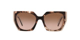 Prada PR 15WS 01R0A6 sunglasses, tortoise caramel/powder frame with brown gradient lenses, front view