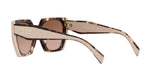 Prada PR 15WS 01R0A6 sunglasses, tortoise caramel/powder frame with brown gradient lenses, angled rear view