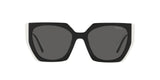 Prada PR 15WS 09Q5S0 sunglasses, black/talc frame with dark grey lenses, front view