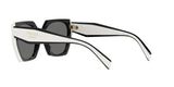 Prada PR 15WS 09Q5S0 sunglasses, black/talc frame with dark grey lenses, angled rear view
