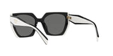 Prada PR 15WS 09Q5S0 sunglasses, black/talc frame with dark grey lenses, rear angled view
