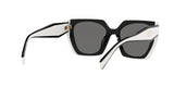 Prada PR 15WS 09Q5S0 sunglasses, black/talc frame with dark grey lenses, rear angled view