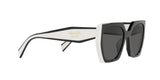 Prada PR 15WS 09Q5S0 sunglasses, black/talc frame with dark grey lenses, angled side view