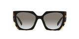 Prada PR 15WS 3890A7 sunglasses, black/medium tortoise frame with grey gradient lenses, front view