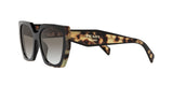 Prada PR 15WS 3890A7 sunglasses, black/medium tortoise frame with grey gradient lenses, angled side view